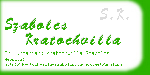 szabolcs kratochvilla business card